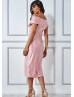 Cowl Neck Pink Satin Split Sexy Party Dress